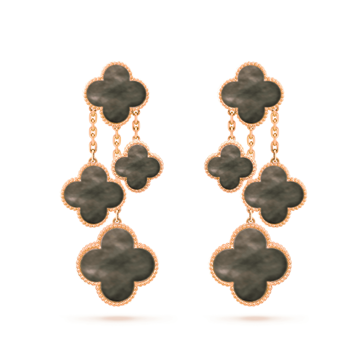 [Clover]CLOVER EARRINGS DARK MOP 4 MOTIFS ROSE GOLD