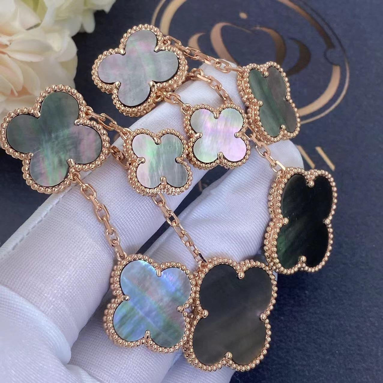 [Clover]CLOVER EARRINGS DARK MOP 4 MOTIFS ROSE GOLD