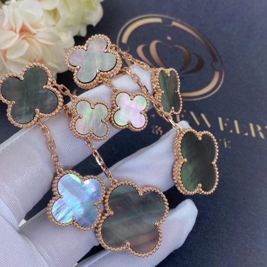 [Clover]CLOVER EARRINGS DARK MOP 4 MOTIFS ROSE GOLD