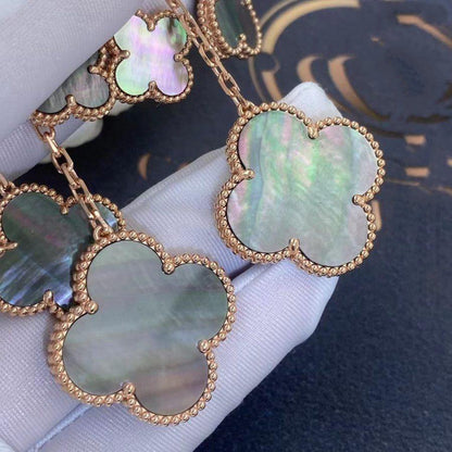 [Clover]CLOVER EARRINGS DARK MOP 4 MOTIFS ROSE GOLD