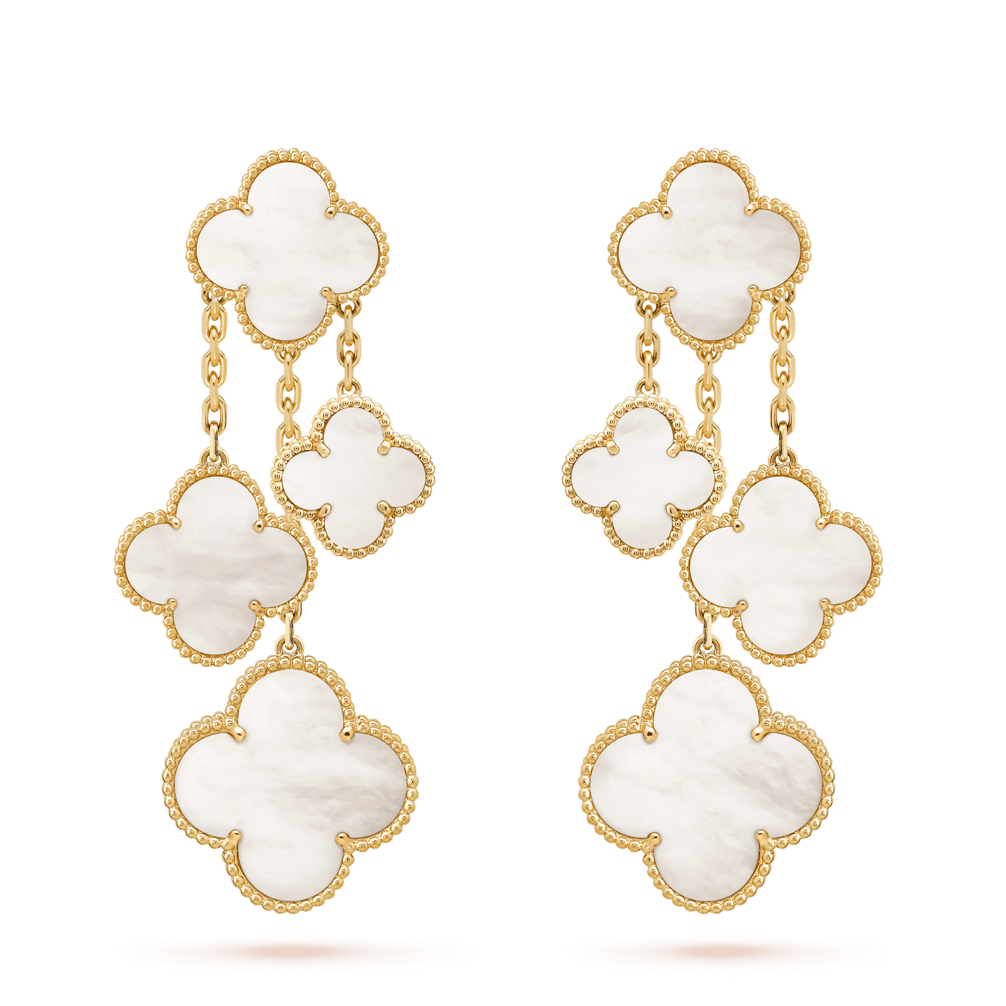 [Clover]CLOVER EARRINGS WHITE MOP 4 MOTIFS GOLD
