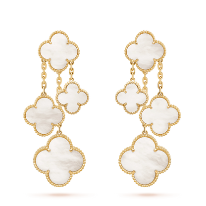 [Clover]CLOVER EARRINGS WHITE MOP 4 MOTIFS GOLD