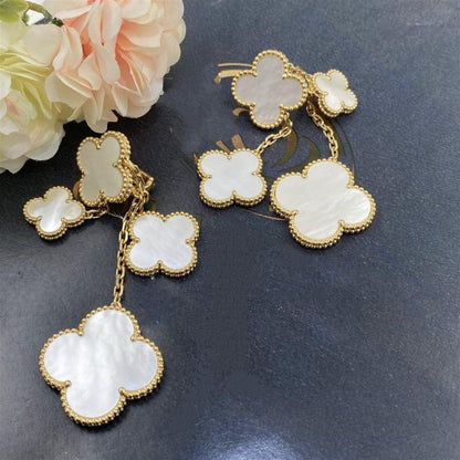 [Clover]CLOVER EARRINGS WHITE MOP 4 MOTIFS GOLD