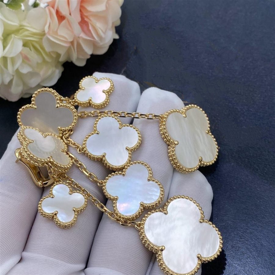 [Clover]CLOVER EARRINGS WHITE MOP 4 MOTIFS GOLD