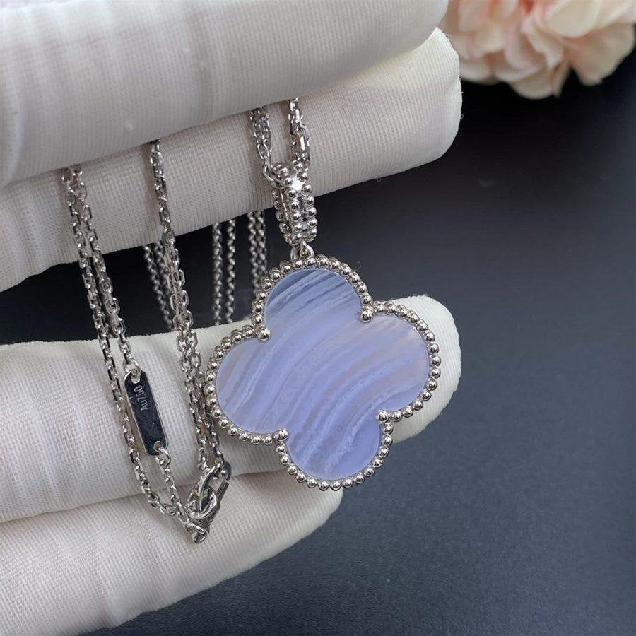 [Clover]CLOVER SILVER CHALCEDONY BIG CLOVER NECKLACE