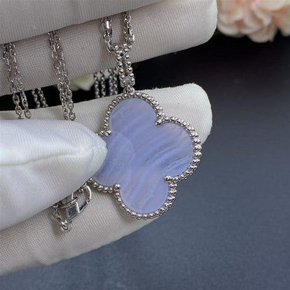[Clover]CLOVER SILVER CHALCEDONY BIG CLOVER NECKLACE