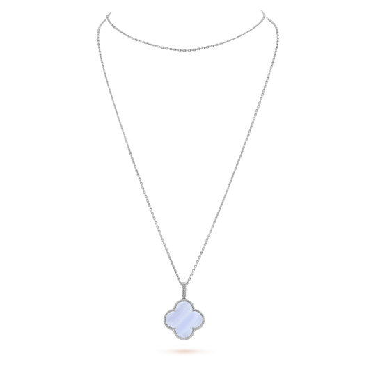 [Clover]CLOVER SILVER CHALCEDONY BIG CLOVER NECKLACE