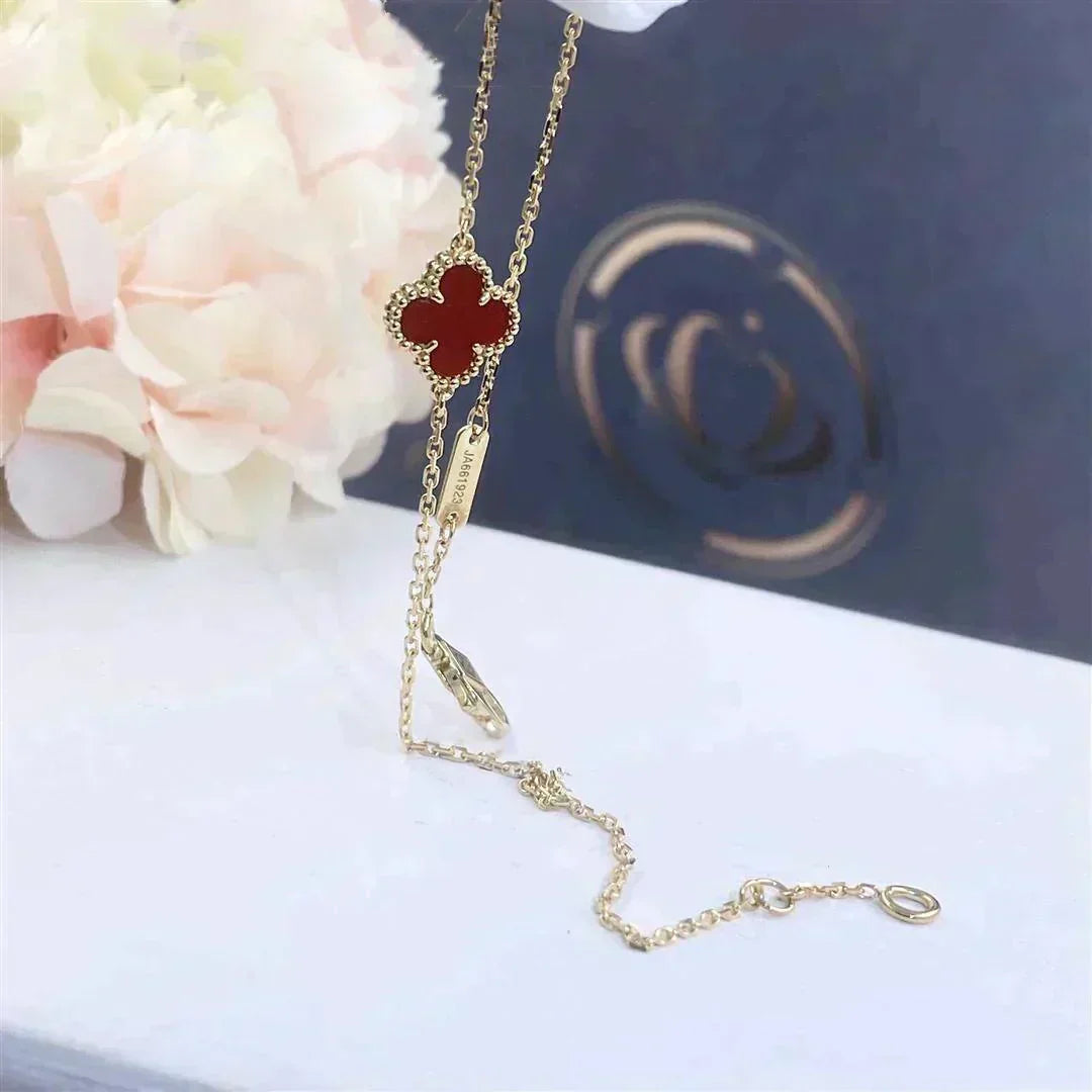 [Clover]CLOVER  CARNELIAN SINGLE FLOWER BRACELET