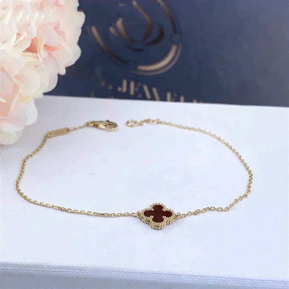 [Clover]CLOVER  CARNELIAN SINGLE FLOWER BRACELET