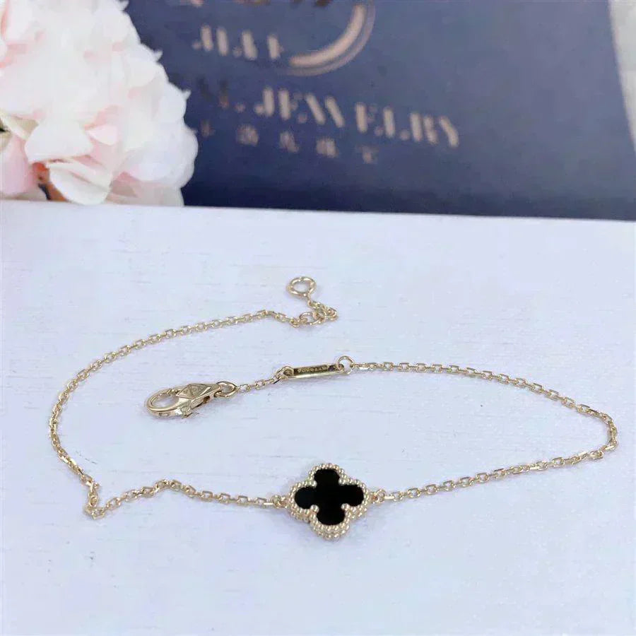 [Clover]CLOVER ONYX SINGLE FLOWER BRACELET