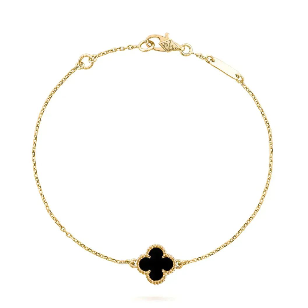[Clover]CLOVER ONYX SINGLE FLOWER BRACELET