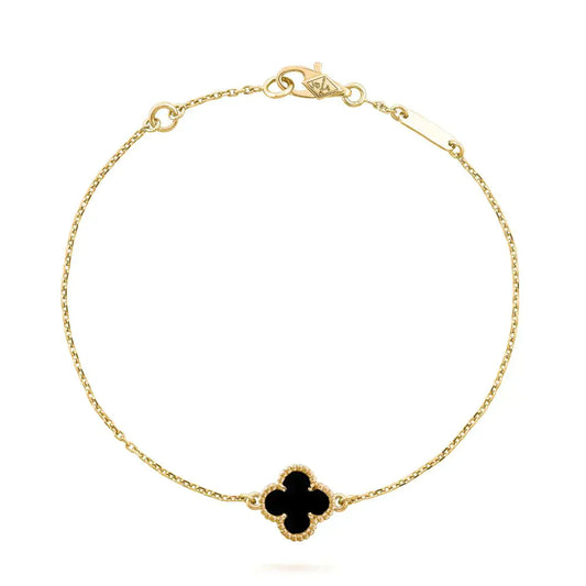 [Clover]CLOVER ONYX SINGLE FLOWER BRACELET