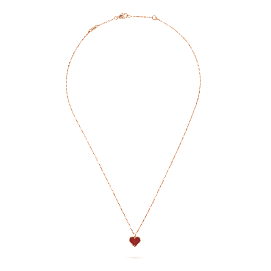[Clover]SWEET CLOVER CARNELIAN HEART NECKLACE