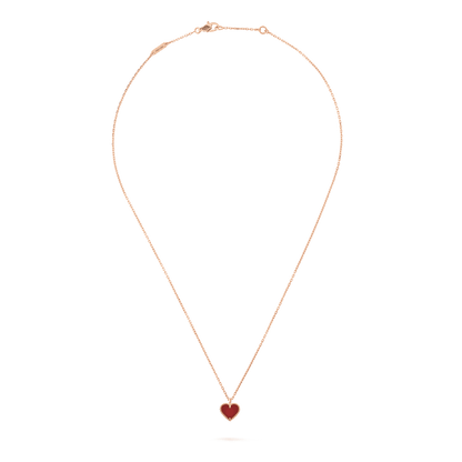 [Clover]SWEET CLOVER CARNELIAN HEART NECKLACE