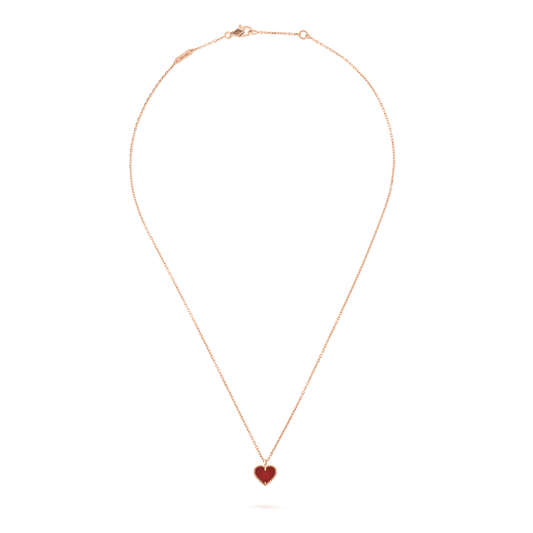 [Clover]SWEET CLOVER CARNELIAN HEART NECKLACE