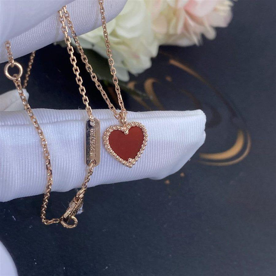 [Clover]SWEET CLOVER CARNELIAN HEART NECKLACE