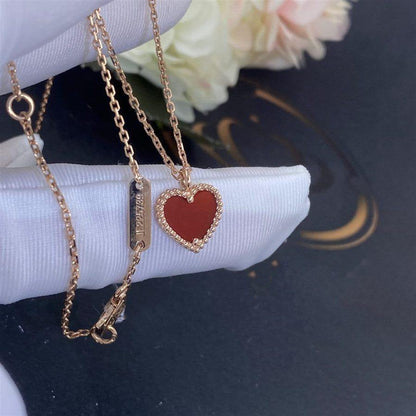 [Clover]SWEET CLOVER CARNELIAN HEART NECKLACE