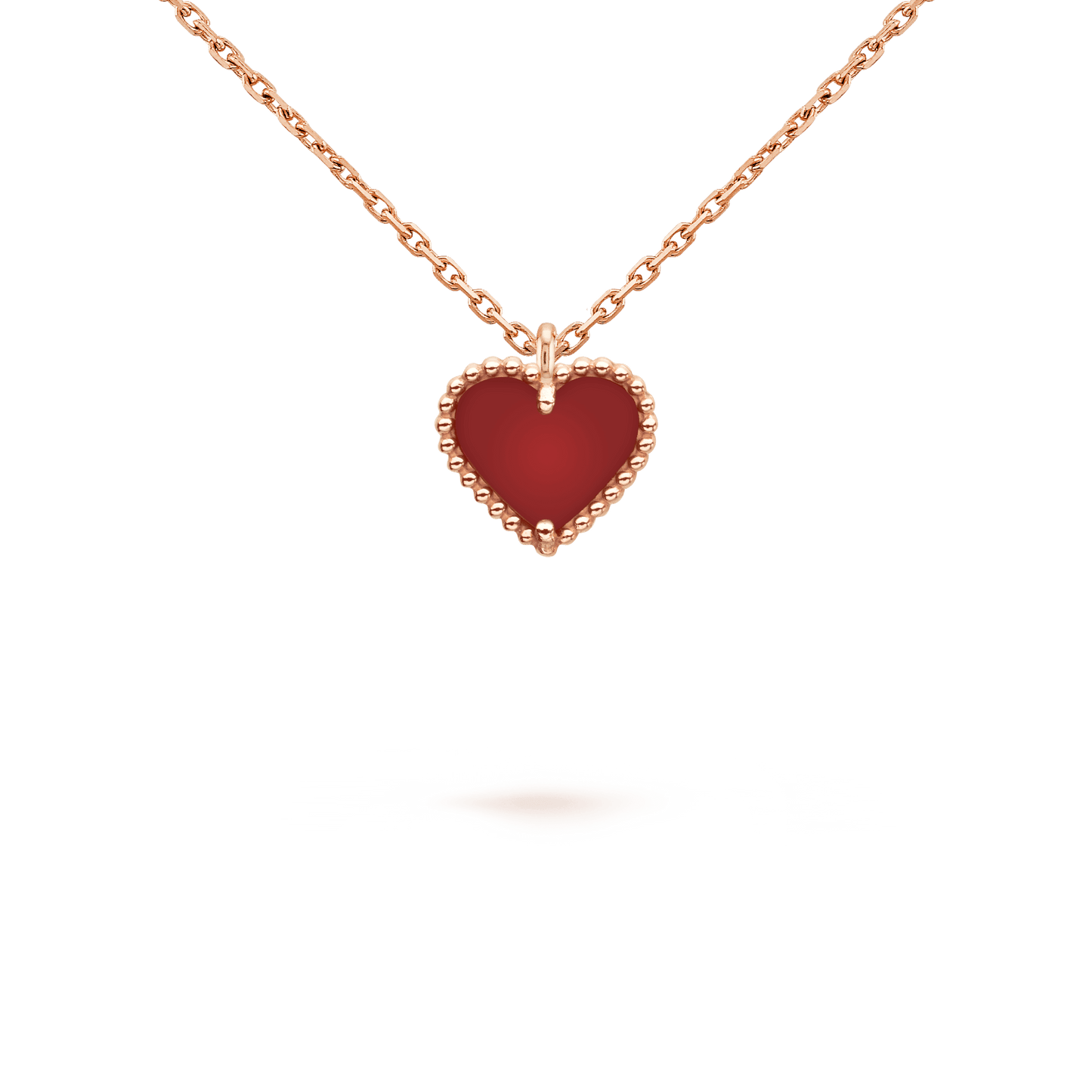 [Clover]SWEET CLOVER CARNELIAN HEART NECKLACE