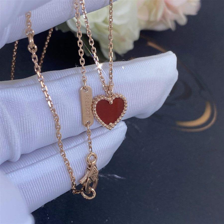 [Clover]SWEET CLOVER CARNELIAN HEART NECKLACE