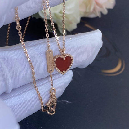 [Clover]SWEET CLOVER CARNELIAN HEART NECKLACE