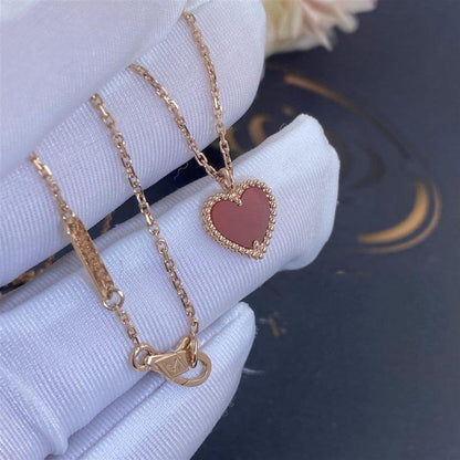 [Clover]SWEET CLOVER CARNELIAN HEART NECKLACE