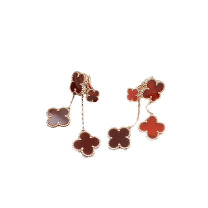 [Clover]CLOVER EARRINGS CARNELIAN 4 MOTIFS PINK GOLD