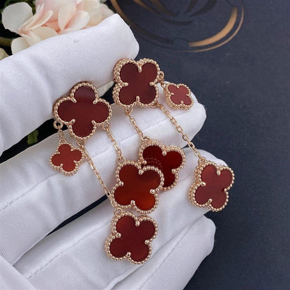 [Clover]CLOVER EARRINGS CARNELIAN 4 MOTIFS PINK GOLD