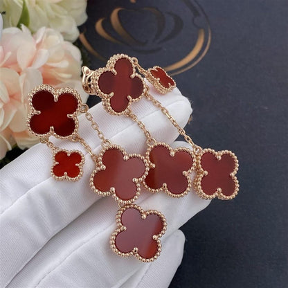 [Clover]CLOVER EARRINGS CARNELIAN 4 MOTIFS PINK GOLD