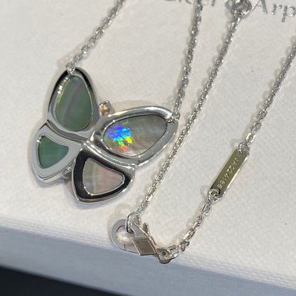 [Clover]LARGE BUTTERFLY SILVER PENDANT DIAMOND NECKLACE