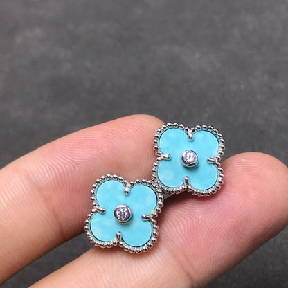 [Clover]CLOVER 1 DIAMOND BLUE SKY SILVER EARRINGS