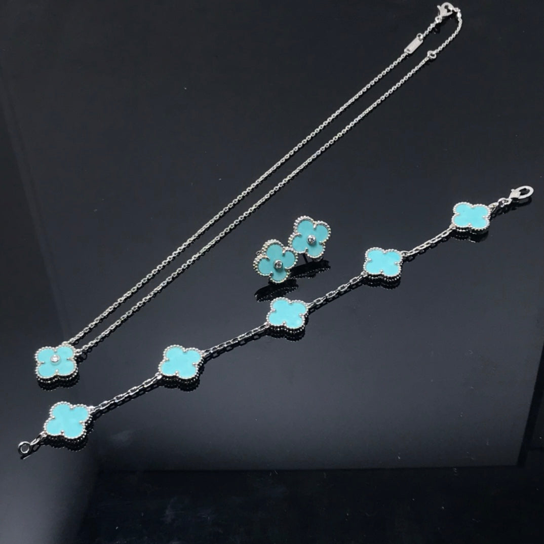[Clover]CLOVER 1 DIAMOND BLUE SKY SILVER EARRINGS