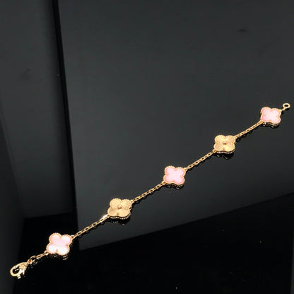 [Clover]CLOVER BRACELET 5 MOTIF PINK AND PINK GOLD