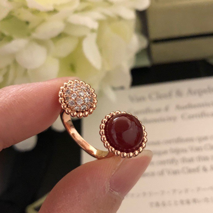 [Clover]PERLEE COULEURS DIAMOND ROSE GOLD BETWEEN THE FINGER RING