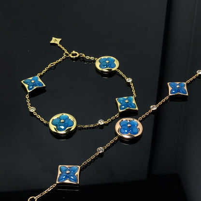 [Clover]STAR AND SUN 4 MOTIF BLUE BRACELET
