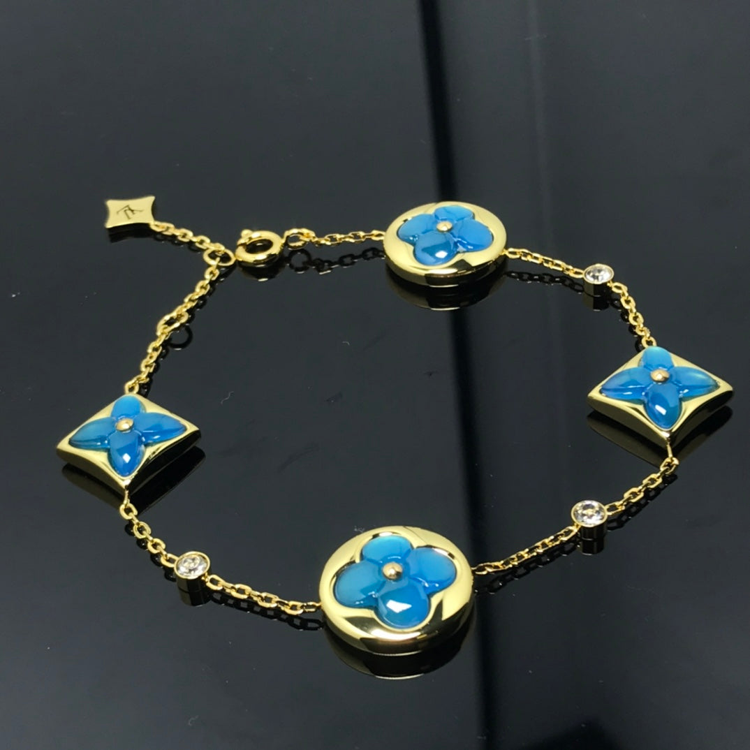 [Clover]STAR AND SUN 4 MOTIF BLUE BRACELET