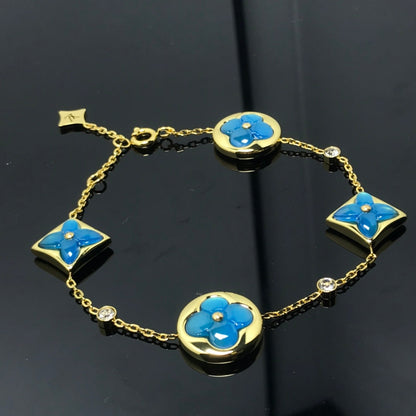 [Clover]STAR AND SUN 4 MOTIF BLUE BRACELET