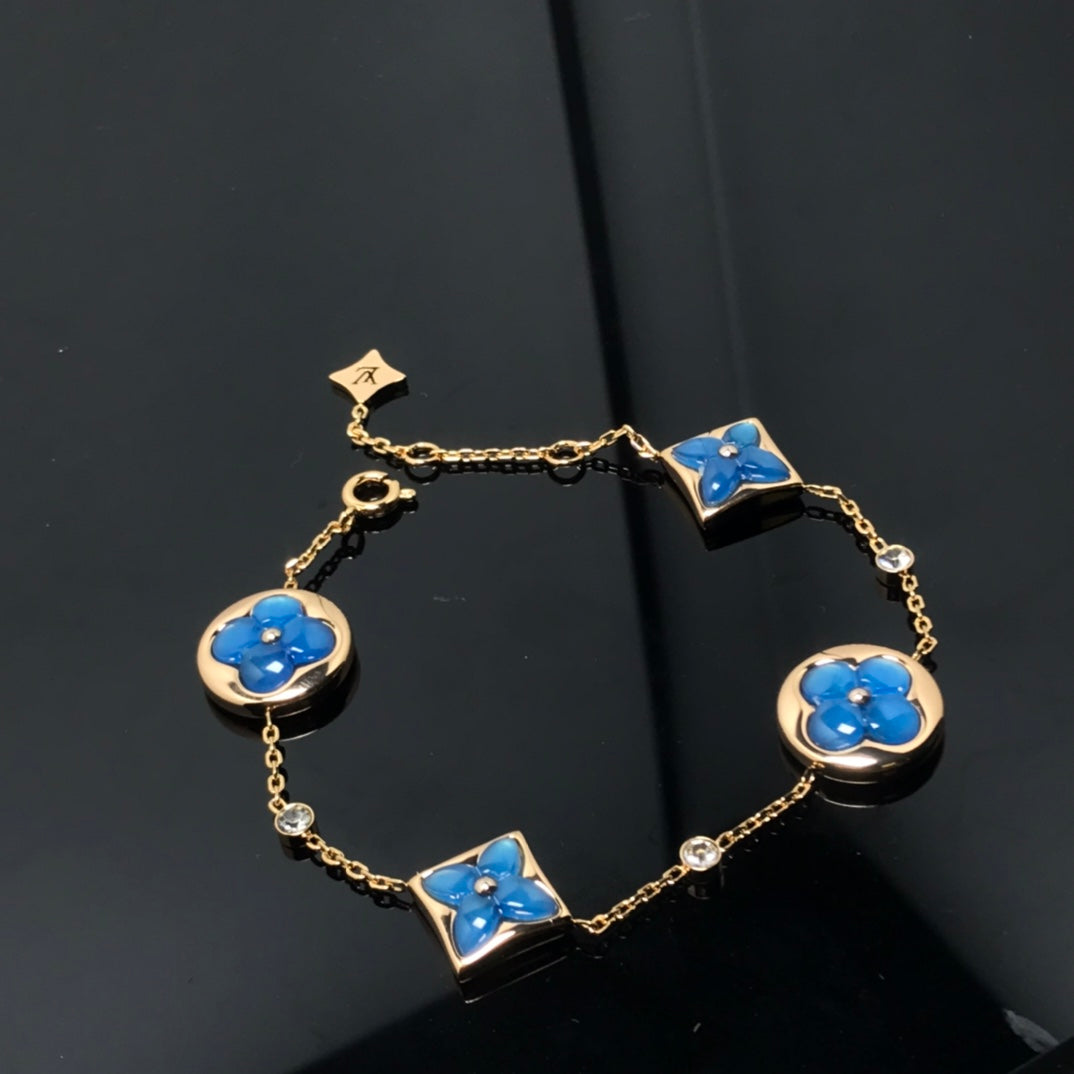 [Clover]STAR AND SUN 4 MOTIF BLUE BRACELET