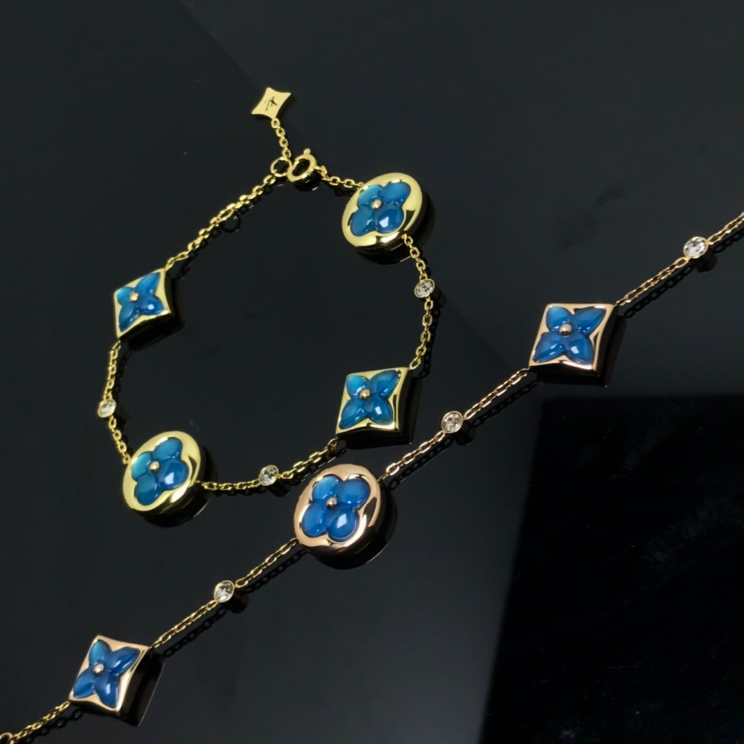 [Clover]STAR AND SUN 4 MOTIF BLUE BRACELET