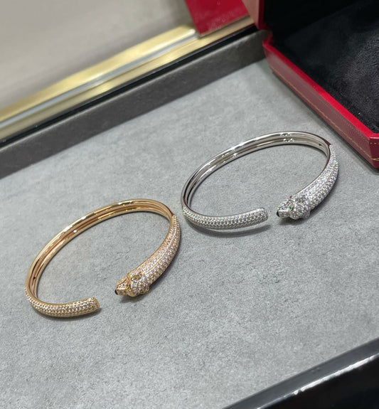 [Clover]PANTHERE FULL DIAMOND OPEN BRACELET
