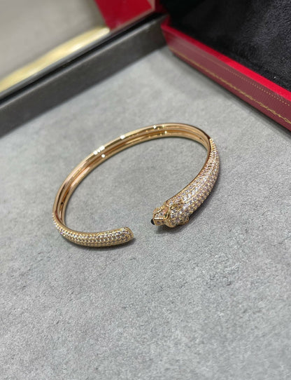 [Clover]PANTHERE FULL DIAMOND OPEN BRACELET