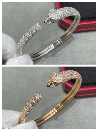 [Clover]PANTHERE FULL DIAMOND OPEN BRACELET