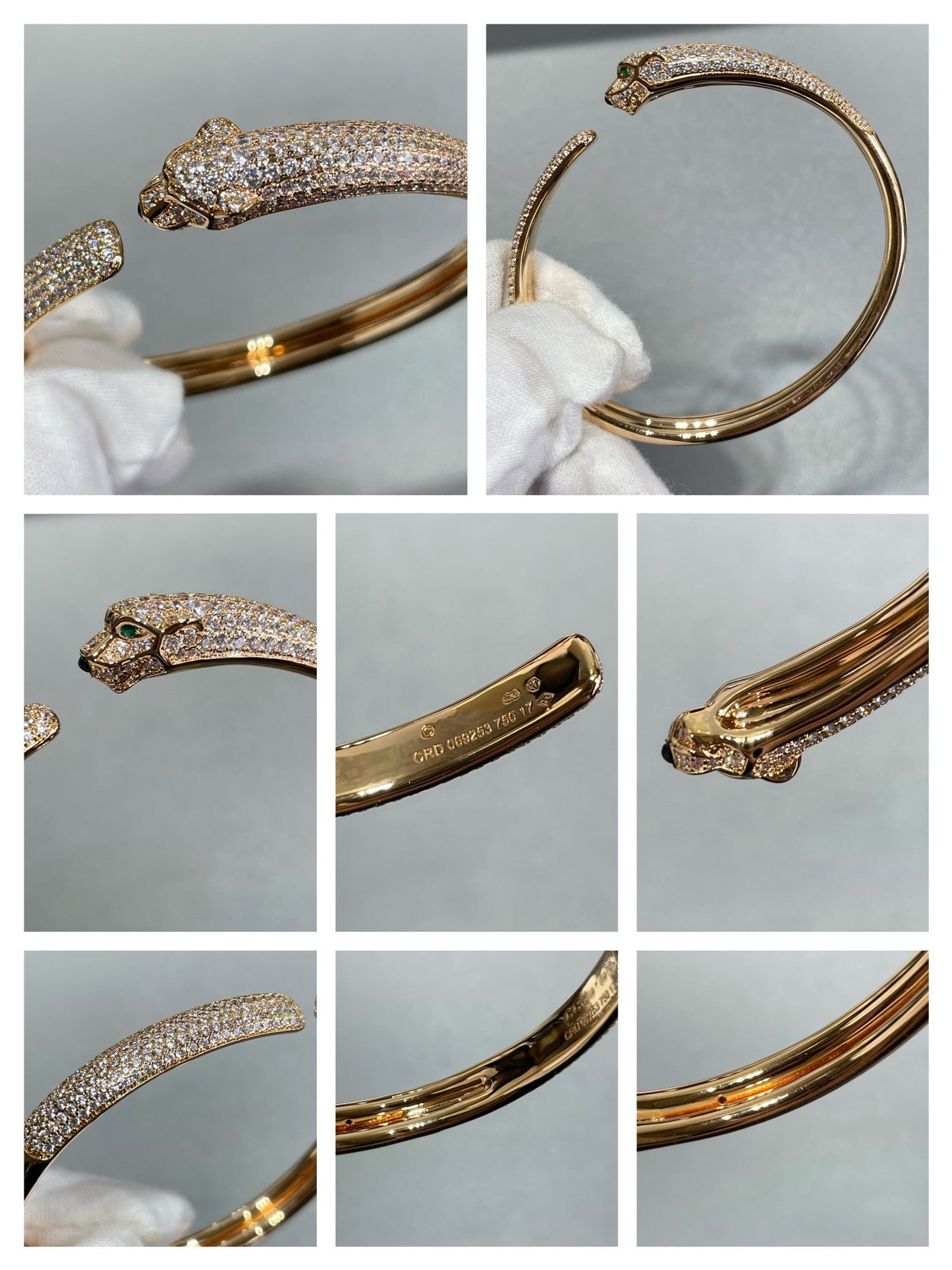 [Clover]PANTHERE FULL DIAMOND OPEN BRACELET