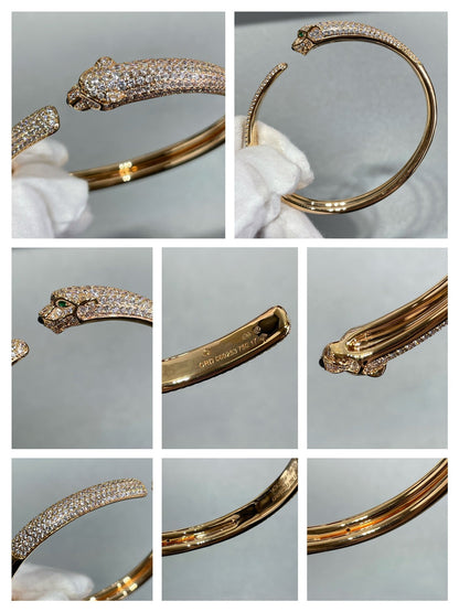 [Clover]PANTHERE FULL DIAMOND OPEN BRACELET