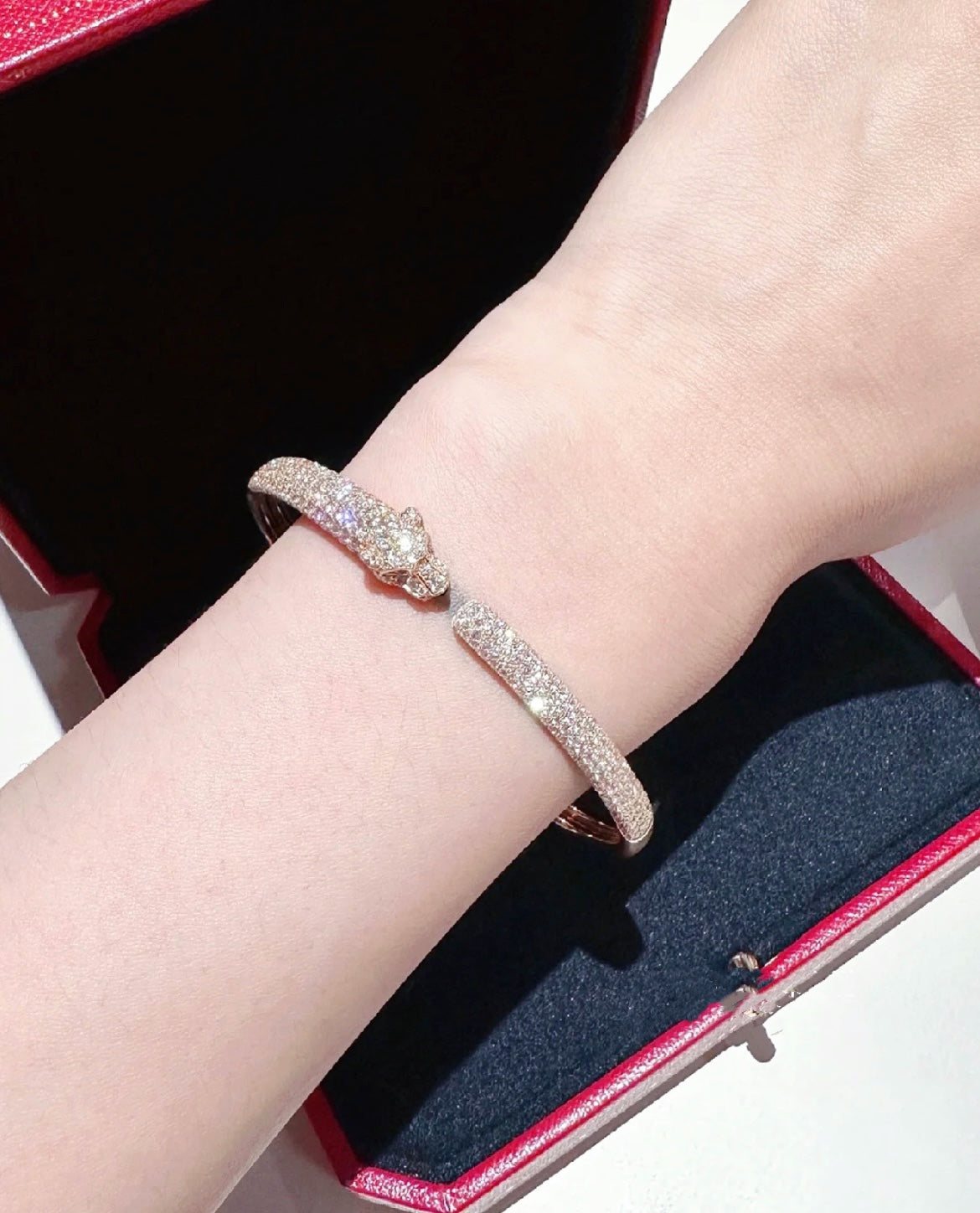 [Clover]PANTHERE FULL DIAMOND OPEN BRACELET