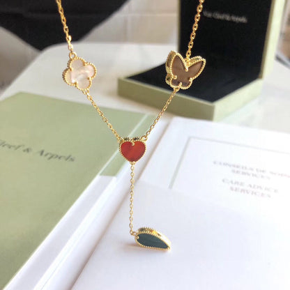 [Clover]LUCKY SPRING 4 MOTIFS ROSE GOLD NECKLACE