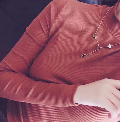 [Clover]LUCKY SPRING 4 MOTIFS ROSE GOLD NECKLACE