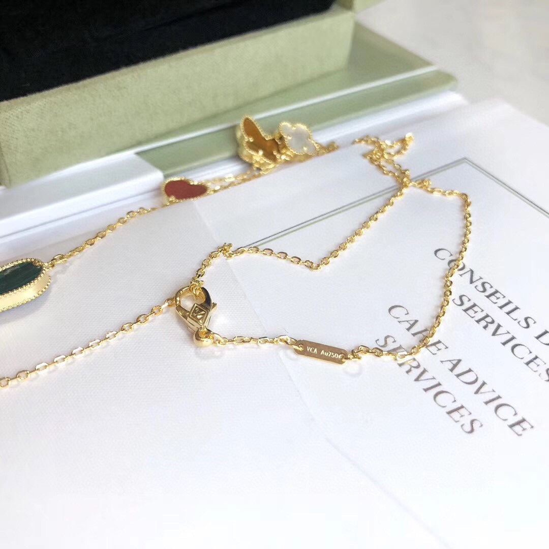 [Clover]LUCKY SPRING 4 MOTIFS ROSE GOLD NECKLACE