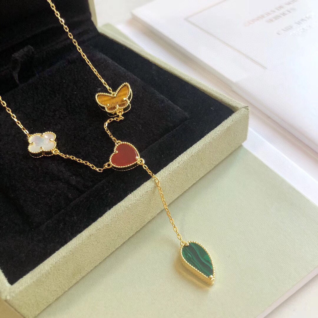 [Clover]LUCKY SPRING 4 MOTIFS ROSE GOLD NECKLACE