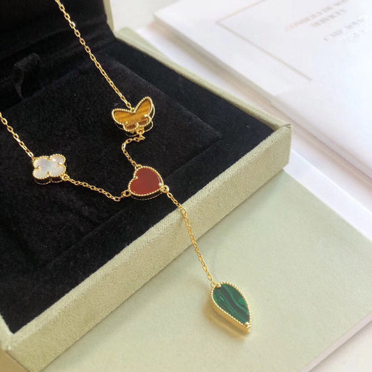 [Clover]LUCKY SPRING 4 MOTIFS ROSE GOLD NECKLACE