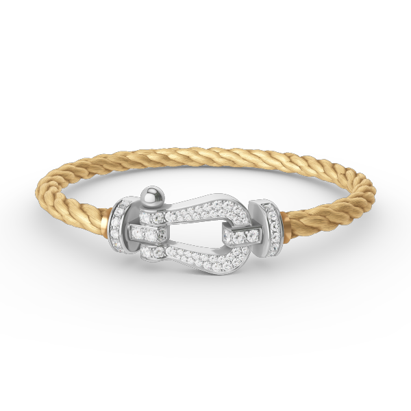 [Clover]FORCE LARGE HORSESHOE FULL DIAMOND BRACELET SILVER